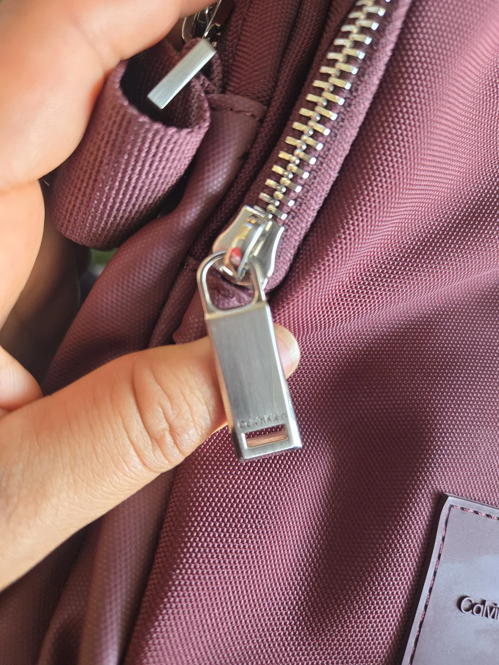Calvin Klein Burgundy Messenger Crossbody Bag